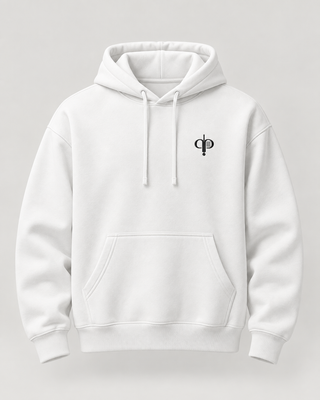 Sweat à capuche blanc AU PADEL avec monogramme noir
