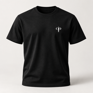 T-shirt Essentiel noir AU PADEL avec monogramme blanc